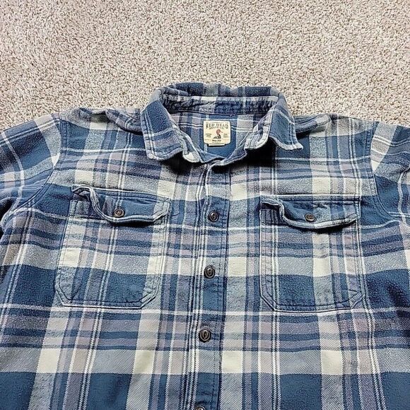 Red Head Flannel Shirt Jacket Mens 2XLT Blue Button Up Long Sleeve Pockets Heavy - Picture 3 of 7